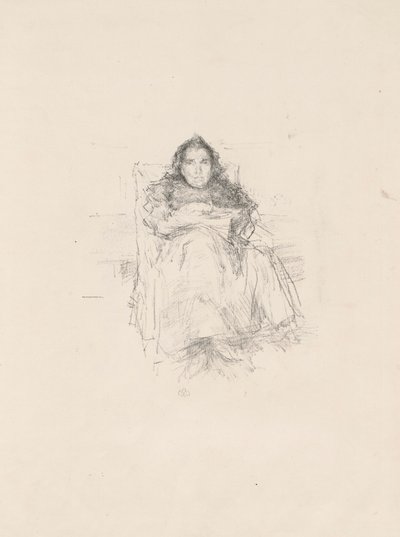 Portrétanulmány: Mrs. Philip, No. 3 (recto) Portrétanulmány: Geneviève Mallarmé (verso) alkotó: James McNeill Whistler