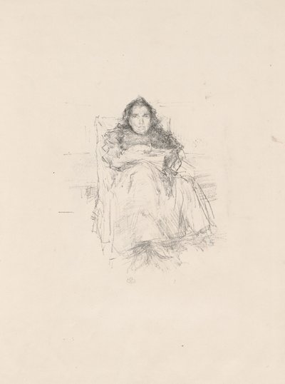 Portrétanulmány: Mrs. Philip, No. 3 (recto) Portrétanulmány: Geneviève Mallarmé (verso) alkotó: James Abbott McNeill Whistler