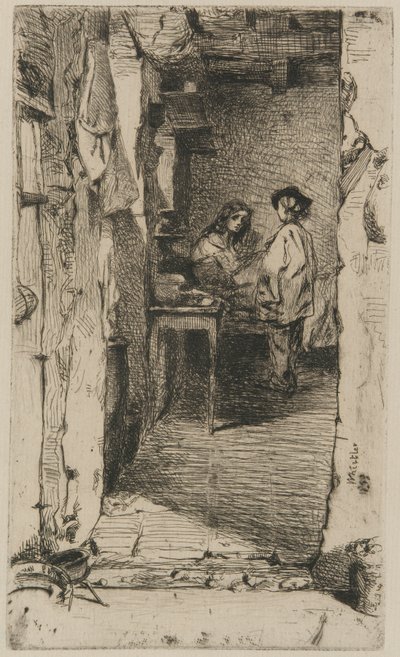 Rag Pickers, Mouffetard kerület, Párizs alkotó: James Abbott McNeill Whistler