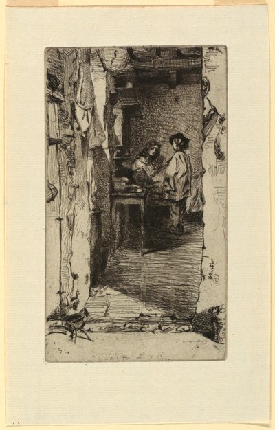 Rag Pickers, Mouffetard kerület, Párizs alkotó: James Abbott McNeill Whistler