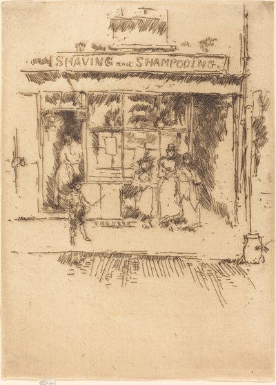Borotválkozás és samponozás alkotó: James Abbott McNeill Whistler