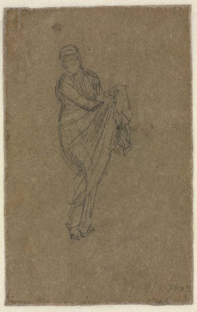 Álló nő, aki felemeli a ruháját (hátoldal) alkotó: James McNeill Whistler