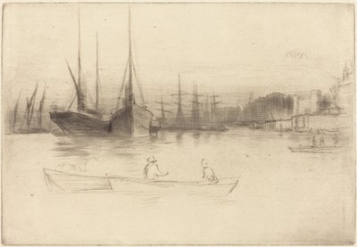 Gőzhajók a Tower előtt alkotó: James McNeill Whistler