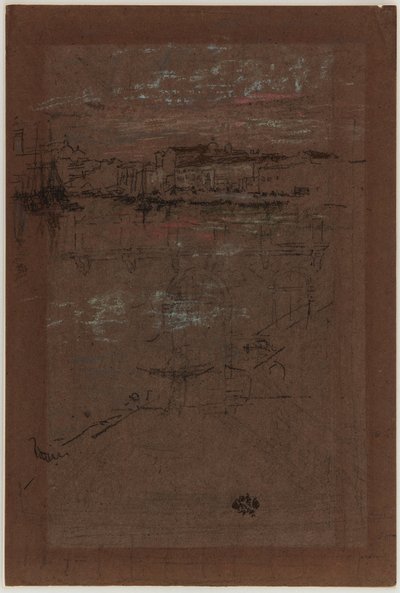 Naplemente, piros és barna színben alkotó: James Abbott McNeill Whistler