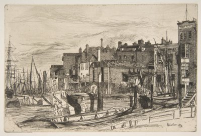 Temzei rendőrség, Wapping Wharf alkotó: James McNeill Whistler
