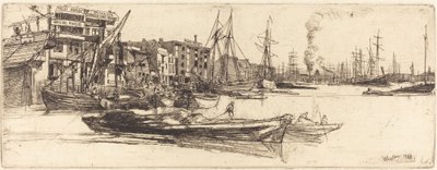 Temze raktárak alkotó: James Abbott McNeill Whistler