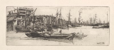 Temze raktárak alkotó: James Abbott McNeill Whistler