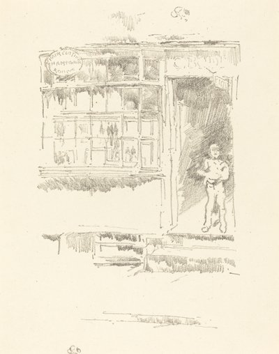 A Fodrászat Mews-ben alkotó: James Abbott McNeill Whistler