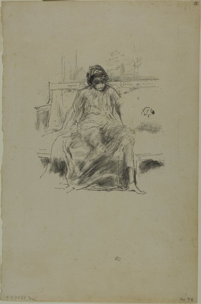 A leterített alak, ülve alkotó: James Abbott McNeill Whistler