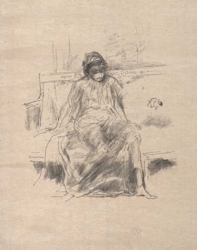 Az ülő, drapériával borított alak alkotó: James McNeill Whistler