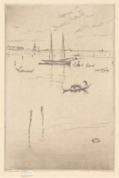 A kis lagúna az első velencei díszletből (Velence, Tizenkét rézkarc sorozat) alkotó: James Abbott McNeill Whistler