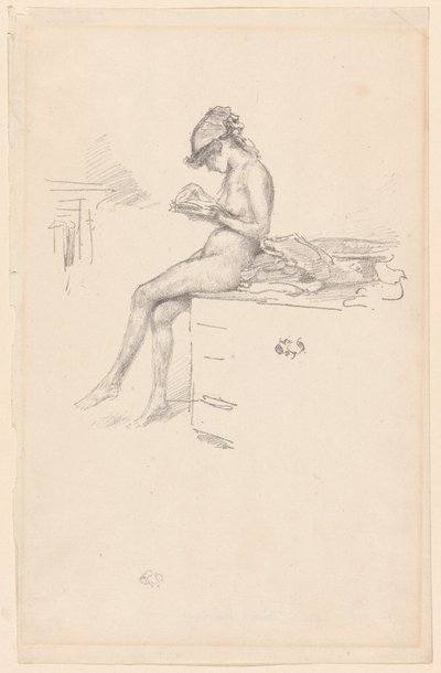 A kis aktmodell, olvasás alkotó: James Abbott McNeill Whistler