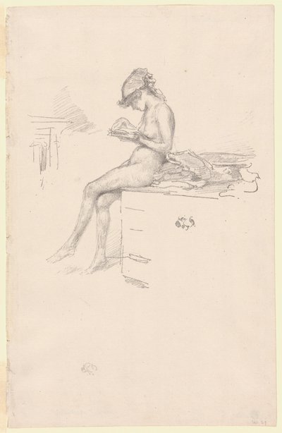A kis aktmodell, olvasás alkotó: James Abbott McNeill Whistler