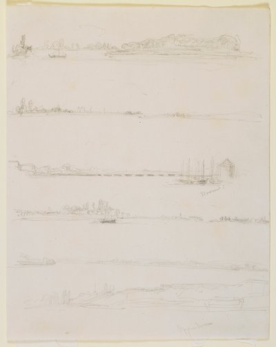 A Rajna, Worms és Oppenheim közelében alkotó: James Abbott McNeill Whistler