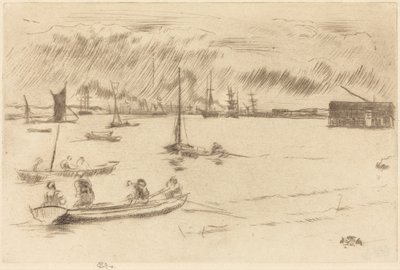 A Temze Erith felé alkotó: James McNeill Whistler