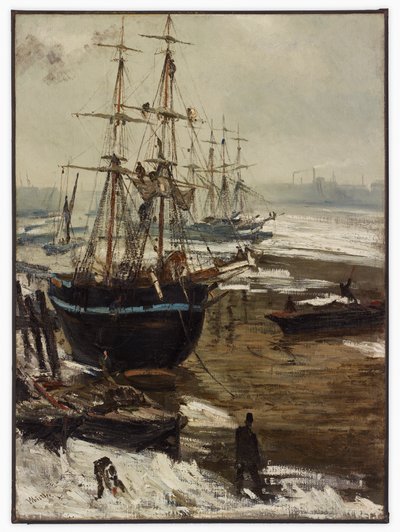 A Temze a jégben alkotó: James Abbott McNeill Whistler