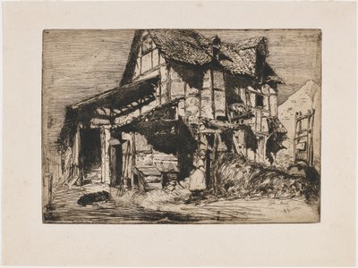A nem biztonságos bérház. A tizenkét rézkarc egyike a természetből (A francia díszlet) alkotó: James Abbott McNeill Whistler