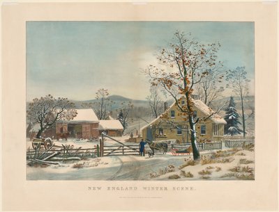 New England téli jelenet alkotó: James Merritt Ives