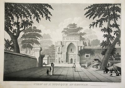 Kilátás egy mecsetre a Chunarban, kocsmában. 1810-es metszet. alkotó: James Moffat