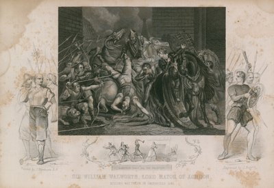 Sir William Walworth, London főpolgármestere megöli Wat Tylert Smithfieldben (metszet) alkotó: James Northcote
