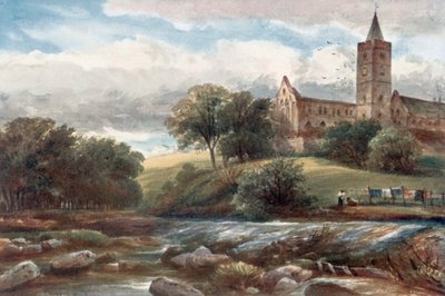 "Dunblane Cathedral" (színes litográfia) alkotó: James Orrock