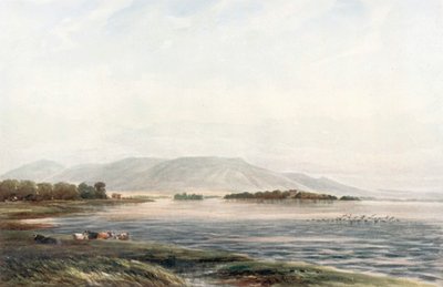 "Lochleven Castle" (színes litográfia) alkotó: James Orrock