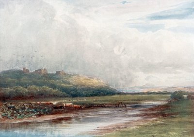 "Tutbury Castle" (színes litográfia) alkotó: James Orrock