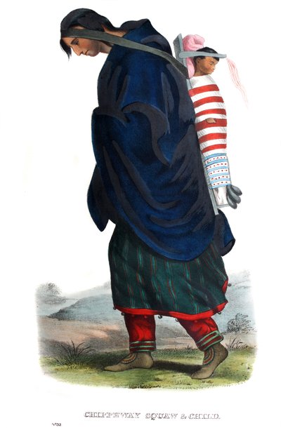 Chippeway (Ojibwe) nő és gyermek alkotó: James Otto Lewis