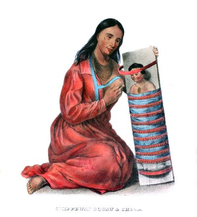 Chippeway (Ojibwe) nő és gyermek alkotó: James Otto Lewis