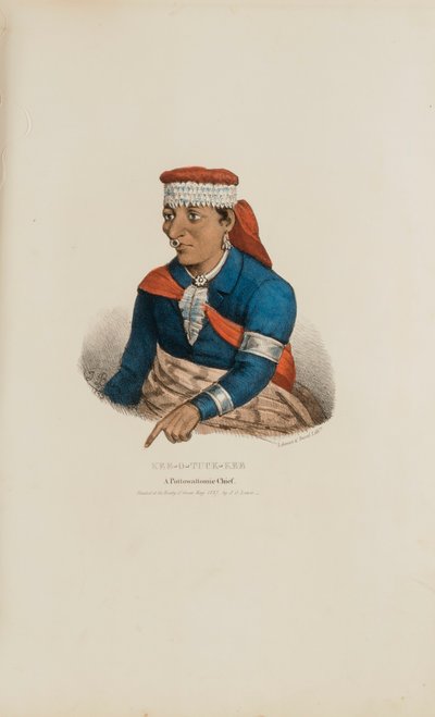 KEE-O-TUCK-KEE; A Pottowattomie Chief, az Aboriginal Portfólióból alkotó: James Otto Lewis