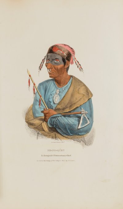 ME-NO-QUET; A Distinguished Pottowattomie Chief, a The Aboriginal Portfólióból alkotó: James Otto Lewis