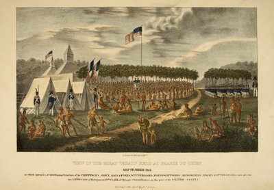 A Prairie du Chienben tartott Nagy Szerződés képe, 1825. szeptember alkotó: James Otto Lewis
