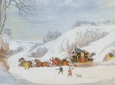 Egy levél mély hóban, metszett George Hunt alkotó: James Pollard