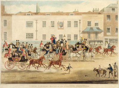 North Country Mails at The Peacock, Islington, 1838 alkotó: James Pollard