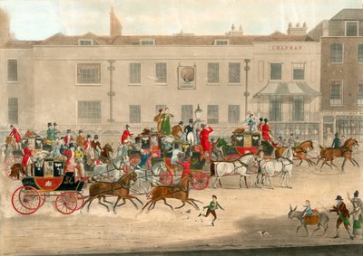 North Country Mails at the Peacock, Islington (James Pollard, 1821) alkotó: James Pollard
