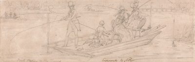 Punt Fishing in the Thames (grafit papíron) alkotó: James Pollard