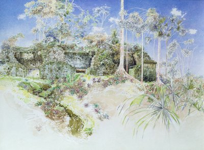 Romos templom, Tikal, Guatemala, 1984 (wc papíron) alkotó: James Reeve