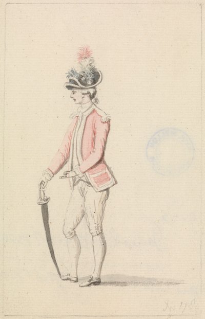 Tiszt kokárdával és karddal alkotó: James Roberts