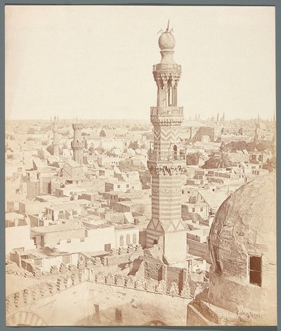 Egyiptom. Kairó. Kilátás a mameluk Sarghitmish emír medreszéjéből és mauzóleumából (1356) alkotó: James Robertson