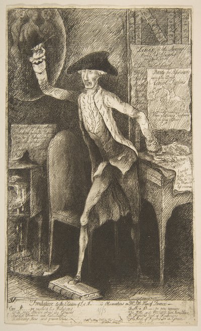 Frontispiece a Lord St[anhop]es Observations on Mr. Pitts Pl... 2. kiadásához, 1786. május 29. alkotó: James Sayers
