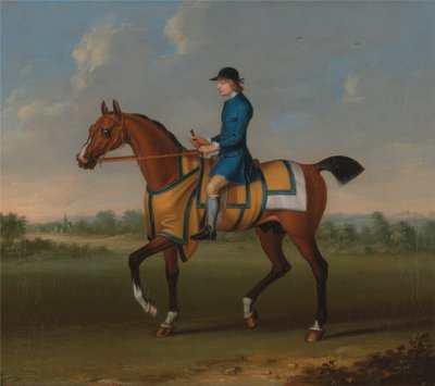 A Bay versenyló a Jockey Up-val alkotó: James Seymour