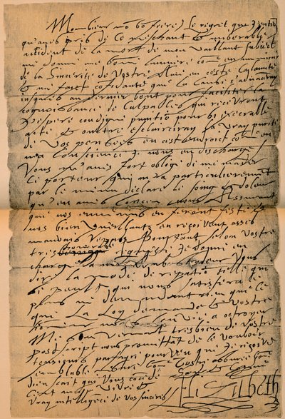 Erzsébet királynő levele 1533-1603 VI. Jakab királynak 1566-1625, 1898 alkotó: James Stillie