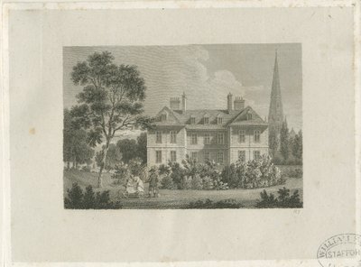 Lichfield – Püspöki palota a közelben: metszet, nd [c 1816] (nyomtatás) alkotó: James Storer