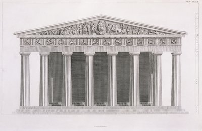 Egy klasszikus épület homlokzata, II. kötet, I. fejezet, III. tábla, "Athén régiségei", James Stuart alkotó: James Stuart