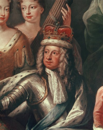 I. György részlete a festett csarnokból, Greenwichből alkotó: James Thornhill