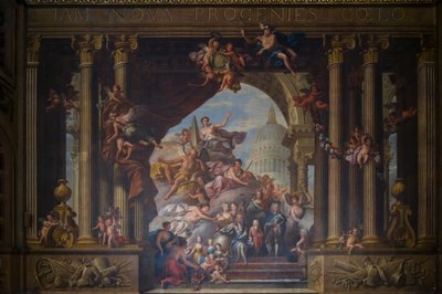 A festett terem nyugati fala, 1707-27 körül (falfestmény) alkotó: James Thornhill