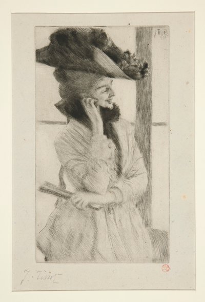 Az ablaknál alkotó: James Tissot