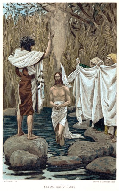 Jézus megkeresztelkedése Keresztelő János által, 1890 alkotó: James Tissot