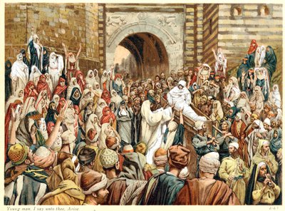 Jézus felneveli az özvegy fiát Nainban, 1890 alkotó: James Tissot