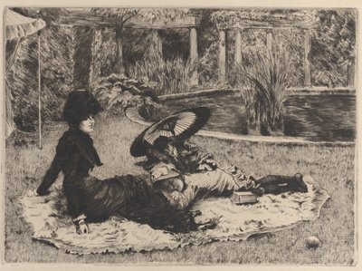 A füvön, 1880. alkotó: James Tissot